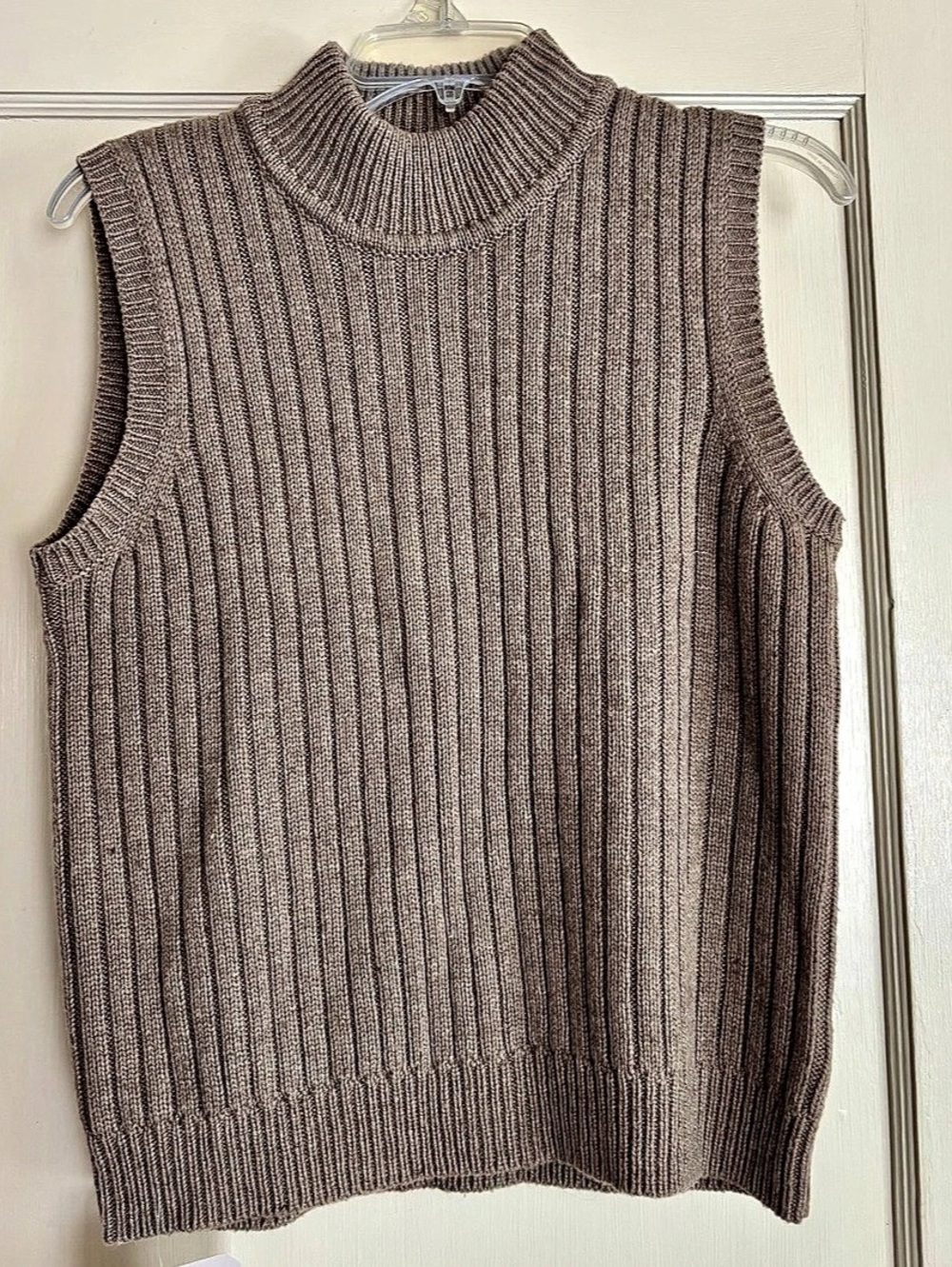 Evan-Picone Ribbed Mock Neck Sweater Vest